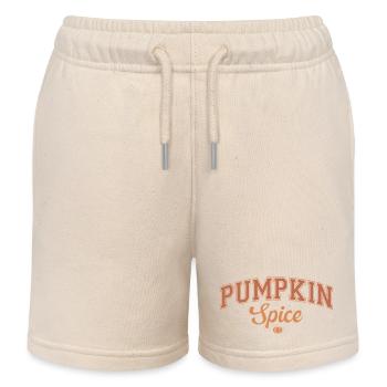 Pumpkin Spice Vintage Schriftzug - Kinder Organic Joggingshorts Mini Bolter von Stanley/Stella - Natur - Vorne