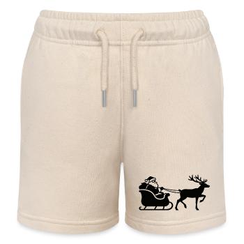Santa Schlitten Silhouette - Kinder Organic Joggingshorts Mini Bolter von Stanley/Stella - Natur - Vorne