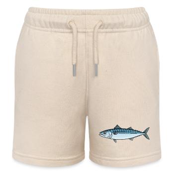Makrele Fisch Angeln - Kinder Organic Joggingshorts Mini Bolter von Stanley/Stella - Natur - Vorne