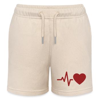 ECG des battements cardiaques | Symbole de l’amour pour la médecine - Short de jogging enfant bio Stanley/Stella - écru doux - Devant