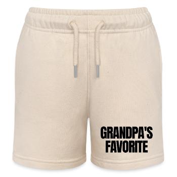 Petit-enfant préféré Lustig Je suis le préféré de Papy - Short de jogging enfant bio Stanley/Stella - écru doux - Devant