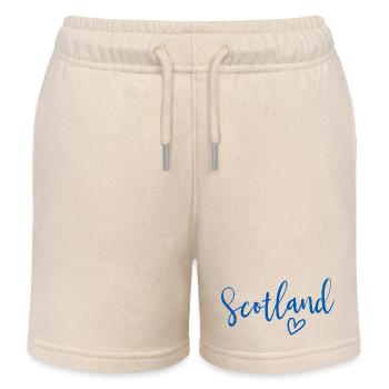 Scotland Heart Women Love Scotland - Kids Organic Sweat Shorts by Stanley/Stella - soft Ecru - Front