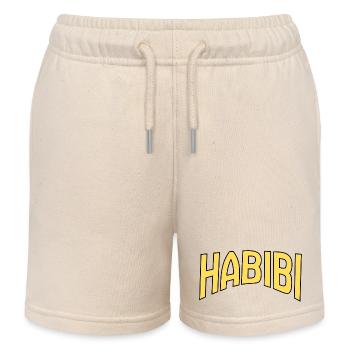 Art de mots Habibi jaune sur noir - Short de jogging enfant bio Stanley/Stella - écru doux - Devant