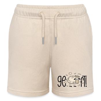 Geschafft! Schaf - Kinder Organic Joggingshorts Mini Bolter von Stanley/Stella - Natur - Vorne