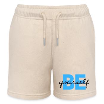 Be Yourself Motivation Saying Shirt - Kids Organic Sweat Shorts by Stanley/Stella - soft Ecru - Front