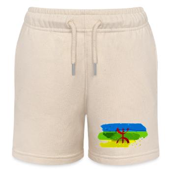 Amazigh-Flagge - Kinder Organic Joggingshorts Mini Bolter von Stanley/Stella - Natur - Vorne