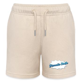 Schriftzug Favorite Uncle für den Lieblingsonkel - Kinder Organic Joggingshorts Mini Bolter von Stanley/Stella - Natur - Vorne