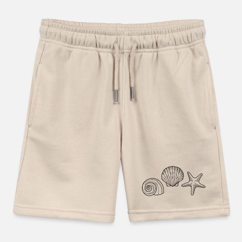 Shell, Starfish, Snail Kids Organic Sweat Shorts by Stanley/Stella