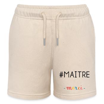 MERCI. MERCI MAÎTRE. CADEAU MAÎTRE. VACANCES - Short de jogging enfant bio Stanley/Stella - écru doux - Devant