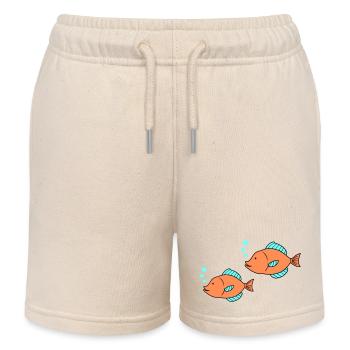 fische comic 2 - Kinder Organic Joggingshorts Mini Bolter von Stanley/Stella - Natur - Vorne