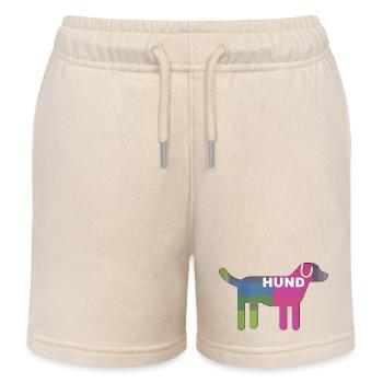 Hund mit Schriftzug - Kinder Organic Joggingshorts Mini Bolter von Stanley/Stella - Natur - Vorne