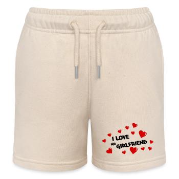 J'aime ma petite amie - Short de jogging enfant bio Stanley/Stella - écru doux - Devant