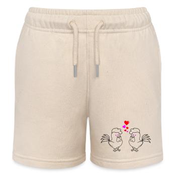 verliebte Hühner 02 - Kinder Organic Joggingshorts Mini Bolter von Stanley/Stella - Natur - Vorne