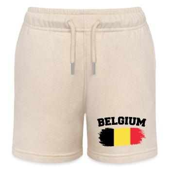 Vintage Belgian Flag Retro Belgian - Kids Organic Sweat Shorts by Stanley/Stella - soft Ecru - Front