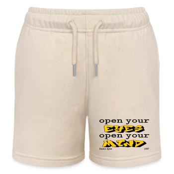 Open you eyes Open your mind - Kids Organic Sweat Shorts by Stanley/Stella - soft Ecru - Front