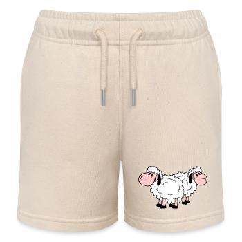 Two Sheep Friends Team Crew Cute Little Baby Dear - Kids Organic Sweat Shorts by Stanley/Stella - soft Ecru - Front