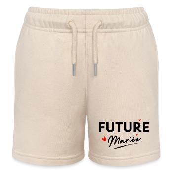 La future mariée cœurs - cadeau la mariée - Short de jogging enfant bio Stanley/Stella - écru doux - Devant