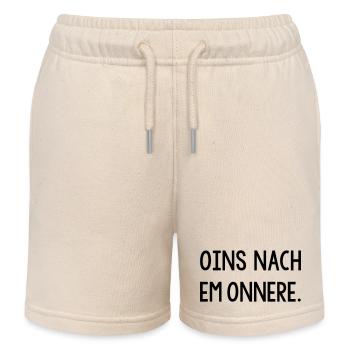 Oins nach em onnere Badisch Dialekt - Kinder Organic Joggingshorts Mini Bolter von Stanley/Stella - Natur - Vorne