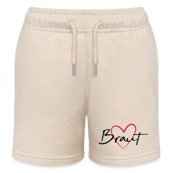 Bride Heart Hen Party - Kids Organic Sweat Shorts by Stanley/Stella - soft Ecru - Front