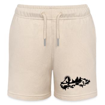 Sled dog race Graffiti - Kids Organic Sweat Shorts by Stanley/Stella - soft Ecru - Front