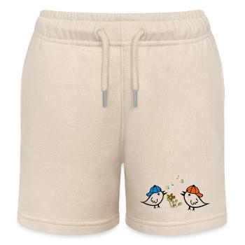 Printemps, Moineaux - Short de jogging enfant bio Stanley/Stella - écru doux - Devant