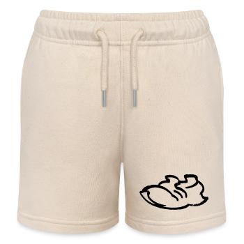 Running Shoe Contour - Kids Organic Sweat Shorts by Stanley/Stella - soft Ecru - Front