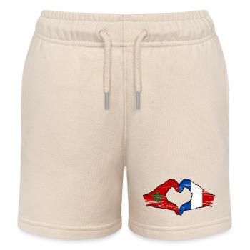 Drapeau du Maroc France Aiguilles Coeur - Short de jogging enfant bio Stanley/Stella - écru doux - Devant