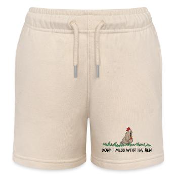 don't mess with the hen chicken - Kids Organic Sweat Shorts by Stanley/Stella - soft Ecru - Front