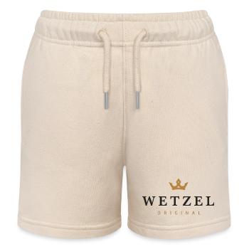 Logo original de la famille Wetzel - Short de jogging enfant bio Stanley/Stella - écru doux - Devant