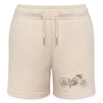 Retro Motorrad - Kinder Organic Joggingshorts Mini Bolter von Stanley/Stella - Natur - Vorne