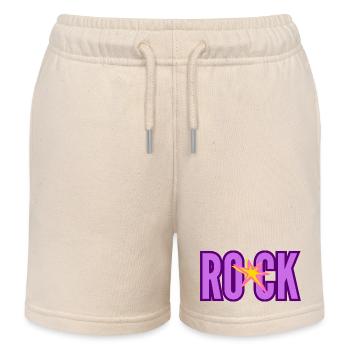 ROCK Violet Star Women - Kids Organic Sweat Shorts by Stanley/Stella - soft Ecru - Front