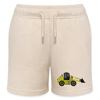 Excavator - Kids Organic Sweat Shorts by Stanley/Stella - soft Ecru - Front