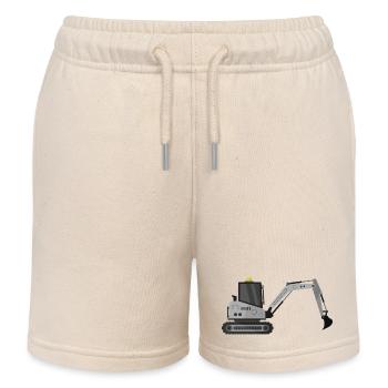 Excavator - Kids Organic Sweat Shorts by Stanley/Stella - soft Ecru - Front