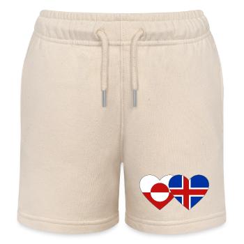 Drapeau du Groenland Danemark Cœur - Short de jogging enfant bio Stanley/Stella - écru doux - Devant