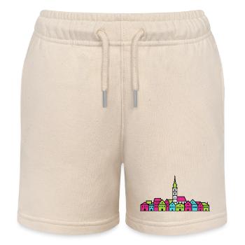 Villach City Skyline St. Jacob Church Linienzeichnung - Kinder Organic Joggingshorts Mini Bolter von Stanley/Stella - Natur - Vorne