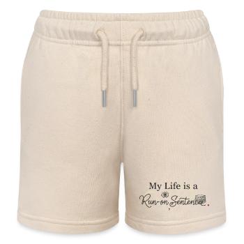 Mein Leben ist eine Lauf von Sätzen, lustige Grammatik - Kinder Organic Joggingshorts Mini Bolter von Stanley/Stella - Natur - Vorne