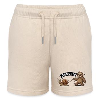 Zieh Nicht So Sloth Snail Funny German Animal  - Kinder Organic Joggingshorts Mini Bolter von Stanley/Stella - Natur - Vorne