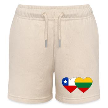 Chile_Estland_Flagge_Herz - Short de jogging enfant bio Stanley/Stella - écru doux - Devant