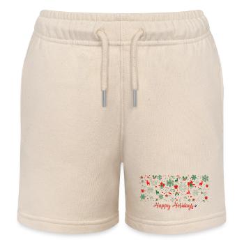 Weihnachtsmuster in grüne und rote Farbe - Kinder Organic Joggingshorts Mini Bolter von Stanley/Stella - Natur - Vorne