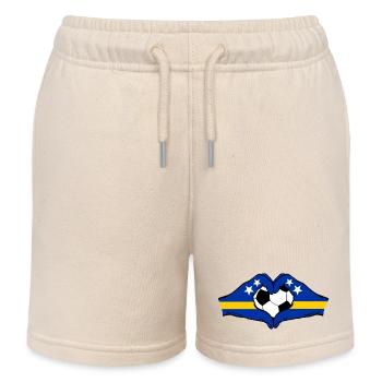 Curacao Flagge Hände Herzform - Kinder Organic Joggingshorts Mini Bolter von Stanley/Stella - Natur - Vorne