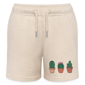 Drei Kakteen in Terrakotta-Töpfen - Kinder Organic Joggingshorts Mini Bolter von Stanley/Stella - Natur - Vorne
