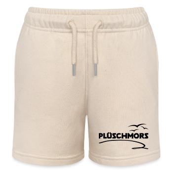 Plueschmors Low German Sea Shirt - Kids Organic Sweat Shorts by Stanley/Stella - soft Ecru - Front