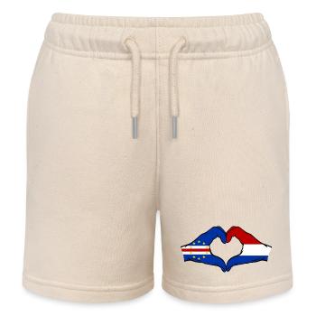 Cape Verde Holland Flag Hands Heart Shape - Kids Organic Sweat Shorts by Stanley/Stella - soft Ecru - Front