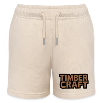 Timber Craft Schriftzug Logo - Kinder Organic Joggingshorts Mini Bolter von Stanley/Stella - Natur - Vorne
