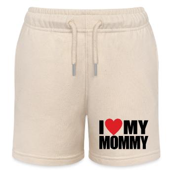 Ich liebe den Muttertag oder Valentinstag meiner Mama - Kinder Organic Joggingshorts Mini Bolter von Stanley/Stella - Natur - Vorne