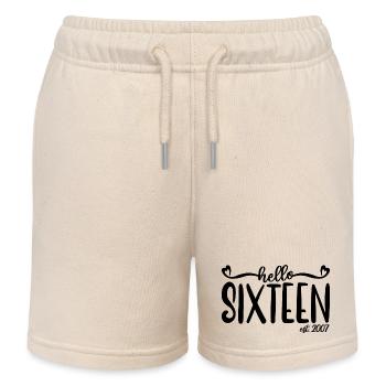 16e anniversaire Femmes Hello Sixteen Est. 2007 - Short de jogging enfant bio Stanley/Stella - écru doux - Devant