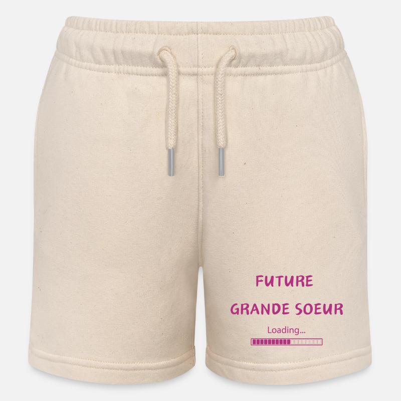 Future grande soeur - Short de jogging enfant bio Stanley/Stella - écru doux