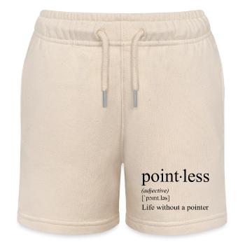 Pointless - life without a pointer - Kids Organic Sweat Shorts by Stanley/Stella - soft Ecru - Front