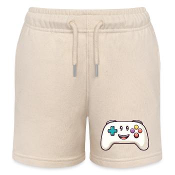 Manette amusante pour les joueurs - Short de jogging enfant bio Stanley/Stella - écru doux - Devant