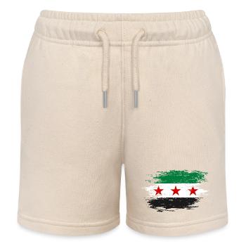 Syrien Flagge used - Kinder Organic Joggingshorts Mini Bolter von Stanley/Stella - Natur - Vorne